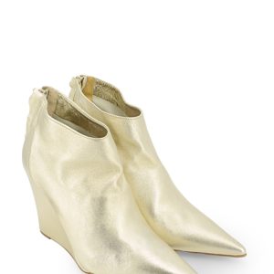 SE140 LAMINATO PLATINO STIVALETTO ZEPPA ALTA PUNTA-ACCADEMIA