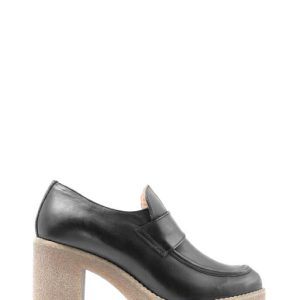 91149 BORMITE BLACK NERO MOCASSINO TACCO ALTO - STUDIO MODE
