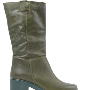 A26 NAPPA VERDE STIVALE TACCO MEDIO DONNA