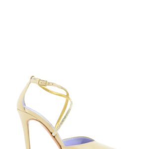 3242 NAPPA BEIGE DECOLLETE STRASS TACCO ALTO - ALBANO