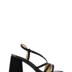 V23297 SUEDE BLACK SANDALO ELEGANTE TACCO LARGO-ALMA EN PENA