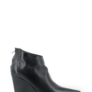 SE140 NAPPA NERO STIVALETTO ZEPPA ALTA PUNTA-ACCADEMIA
