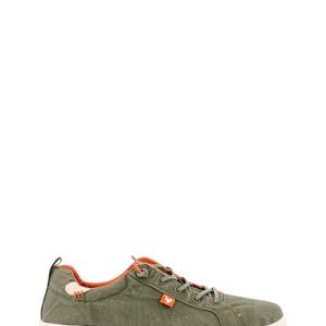 MALIBU KAKI VERDE SNEAKER STRINGATA TESSUTO - PITAS
