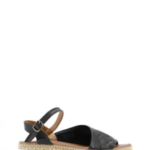 S4203 SCT BLK NERO SANDALO FASCIA ZEPPA BASSA - BUENO