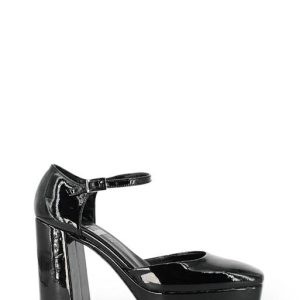 5203P002 VERNICE NERO SCARPE TACCO LARGO ALTO DONNA
