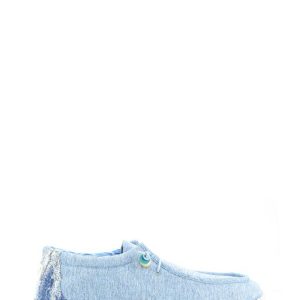 2450 COTONE BLU MOCASSINO BARCA SLIP ON TESSUTO - WOZ?