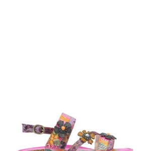 BRCYANO 05 FUCSIA SANDALO FIORI CON VELCRO - LAURA VITA
