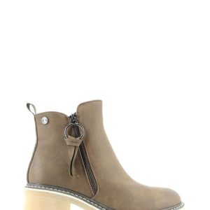 170442 TAUPE TORTORA STIVALETTO LAMPO TACCO MEDIO - REFRESH