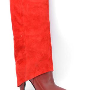 LP 172 VITELLO+CAMOSCIO ROSSO STIVALE TACCO ALTO-ALBACHIARA