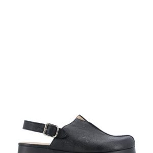 B-8501 WILD NEGRO NERO SABOT CINTURINO ZEPPA BASSA - WONDERS