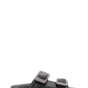 WU5817 SCT BLK NERO CIABATTA DOPPIA FIBBIA DONNA - BUENO