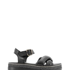 WU3702 SCT BLK NERO SANDALO ZEPPA BASSA DONNA - BUENO