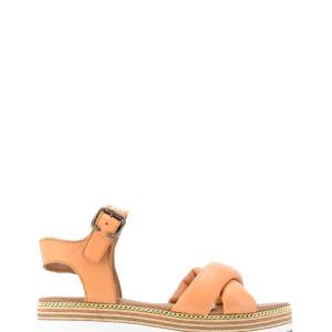 WU3702 SCT CCNT CUOIO SANDALO ZEPPA BASSA DONNA - BUENO