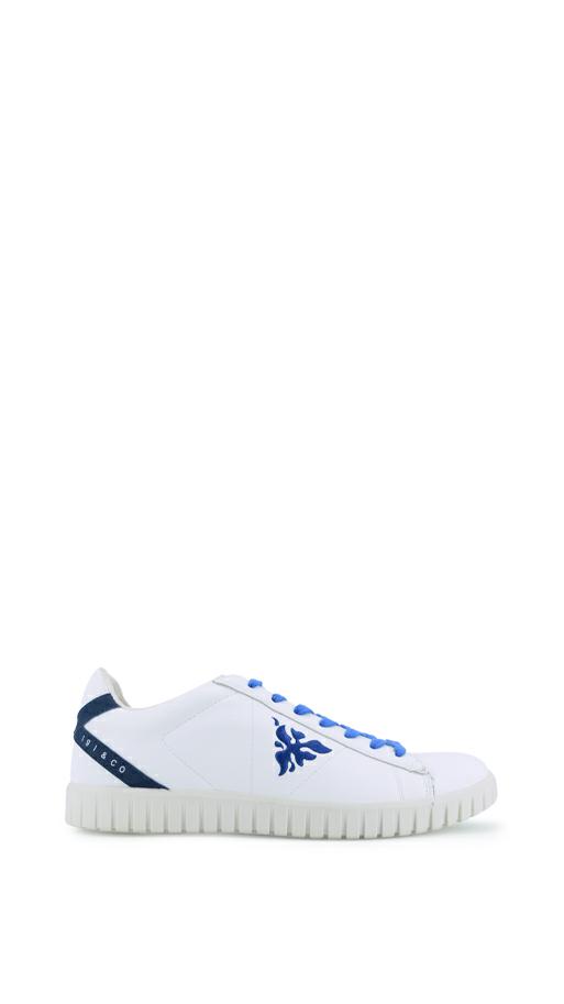 1634322 PELLE BIANCA/BLU SNEAKERS SPORTIVA UOMO - IGI&CO