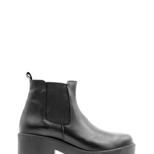 028 VITELLO NERO BEATLES STIVALETTO TACCO MEDIO - NICOLE