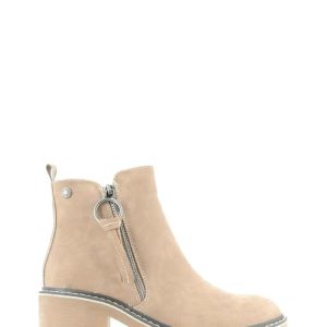 170442 BEIGE STIVALETTO LAMPO TACCO MEDIO - REFRESH