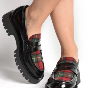 631R051 POOL NERO MOCASSINO COLLEGE TARTAN - OPEN TOO