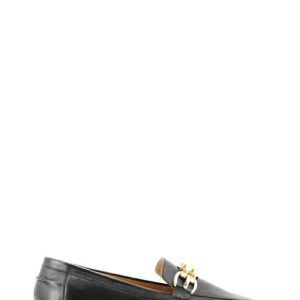 BR14 PELLE NERO MOCASSINO CON CATENA DONNA - POEME