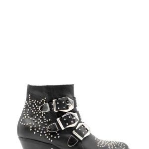 TEX 3 VITELLO NERO TRONCHETTO FIBBIA+BORCHIE - NICOLE