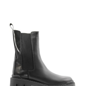 DL30 VITELLO NERO STIVALE TACCO GOMMA - NICOLE