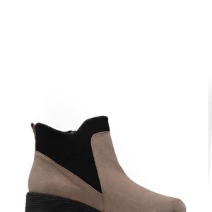 2641 ROBWAR TAUPE/LICRA NERO STIVALETTO - COMFORT CLASS