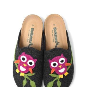 12 GUFO FELTRO ANTRACITE PANTOFOLA DONNA - BIONATURA