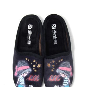 Z279081 NERO PANTOFOLA DONNA - ALBEROLA