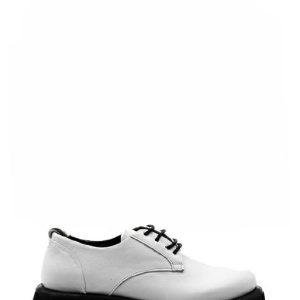WT0500 MAL WHITE BIANCO SCARPA BASSA DERBY LISCIO- BUENO