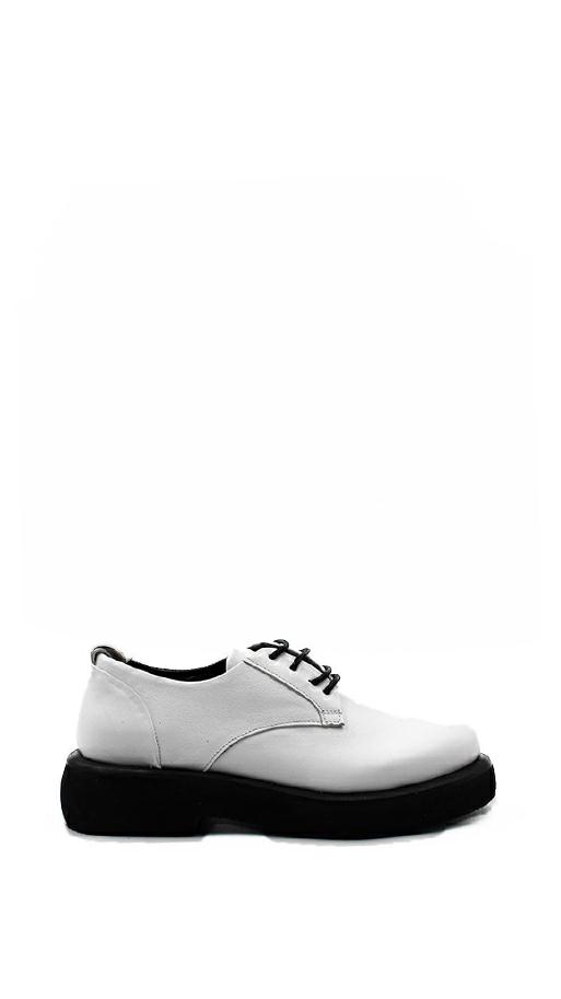 WT0500 MAL WHITE BIANCO SCARPA BASSA DERBY LISCIO- BUENO