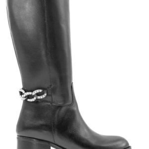 947 BLACK NERO CAVALLERIZZO CON CATENA DI STRASS-STUDIO MODE