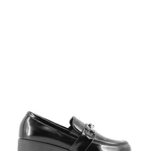 224024 POOL NERO MOCASSINO TACCO MEDIO DONNA