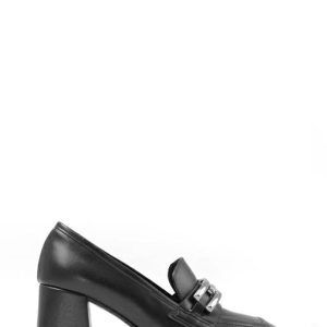 584007 CAP NERO MOCASSINO TACCO LARGO MEDIO - OPEN TOO