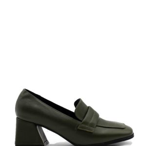 2210 PELLE VERDE MOCASSINO TACCO MEDIO