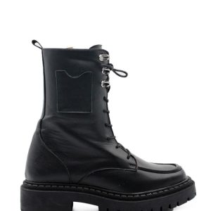 22104 PELLE NERO ANFIBIO TACCO BASSO DONNA - EPOCHE' XI