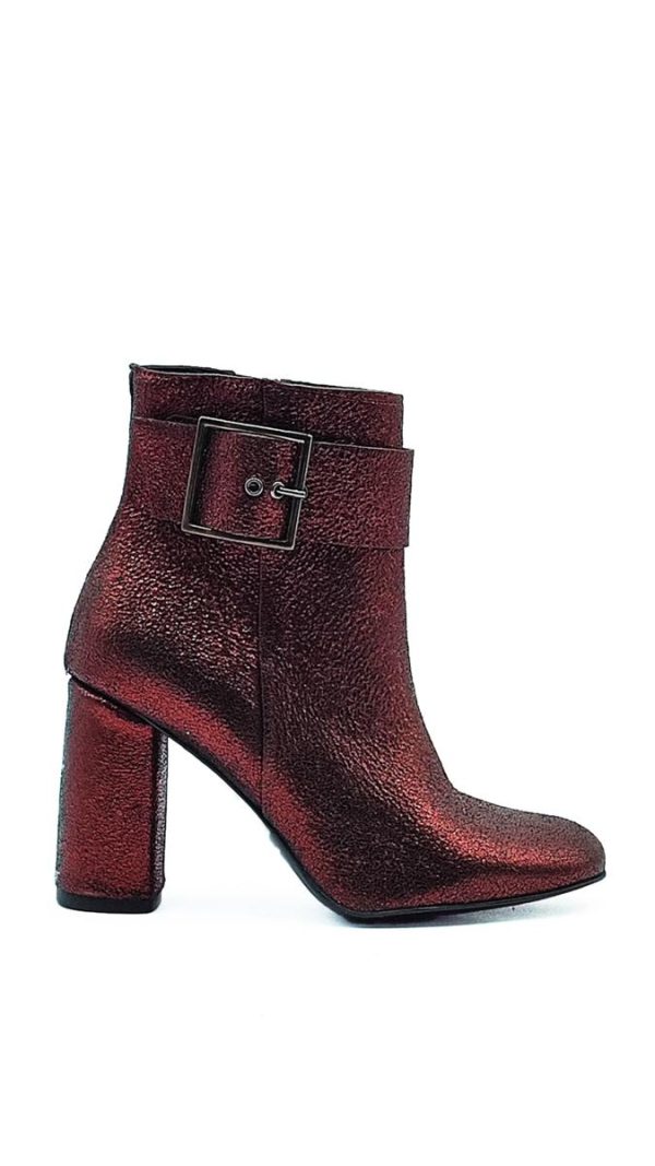 DORIS LAMINATO BORDO TRONCHETTO TACCO 90 FIBBIA DONNA