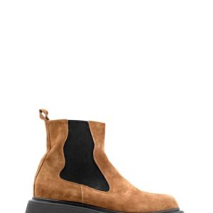 F20 CAMOSCIO CUOIO STIVALETTI TACCO BASSO DONNA - NICOLE