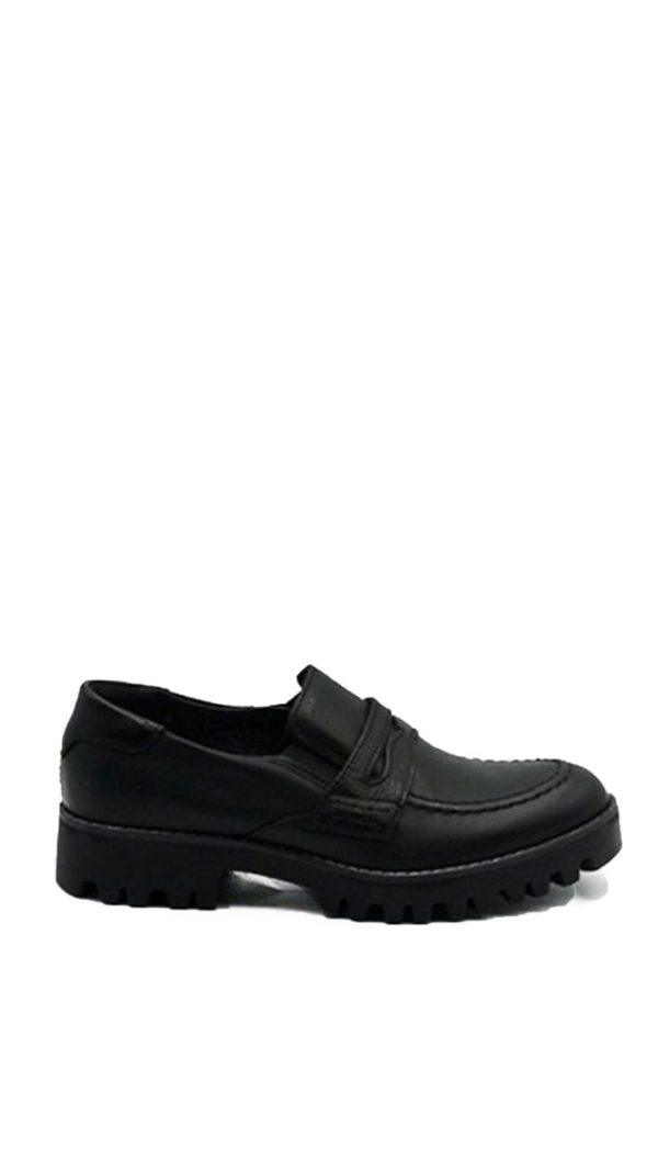 2650000 VITELLO NERO MOCASSINO TACCO BASSO DONNA - IGI&CO