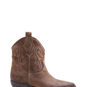 TEX 01 CAMOSCIO TAUPE TRONCHETTO TEXANO TACCO BASSO