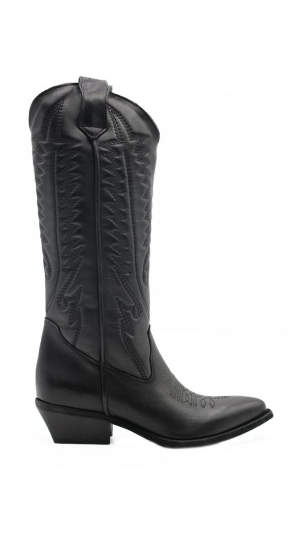 MEX04R VIT NERO STIVALE TEXANO TACCO BASSO