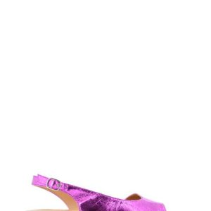 NERANO LAMINATO FUXIA SANDALO APERTO PUNTA - POLVERE