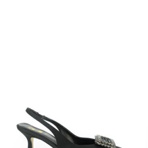 396047 RASO NERO SLINGBACK TACCO MEDIO - OPEN TOO