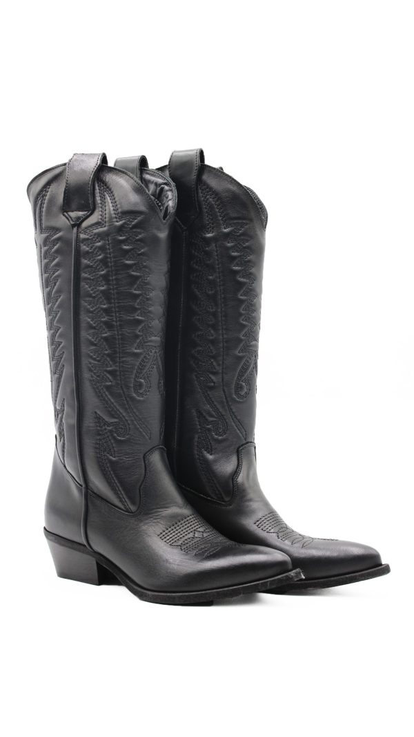 MEX04R VIT NERO STIVALE TEXANO TACCO BASSO - immagine 2