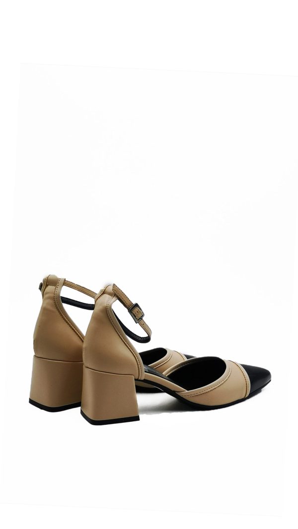 145M017 VERNICE NERO/NUDE SCARPE TACCO MEDIO - immagine 3