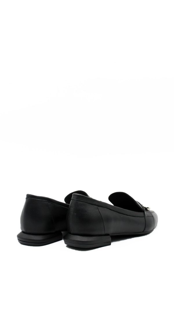 5312 PELLE NERO MOCASSINO TACCO BASSO DONNA - immagine 3