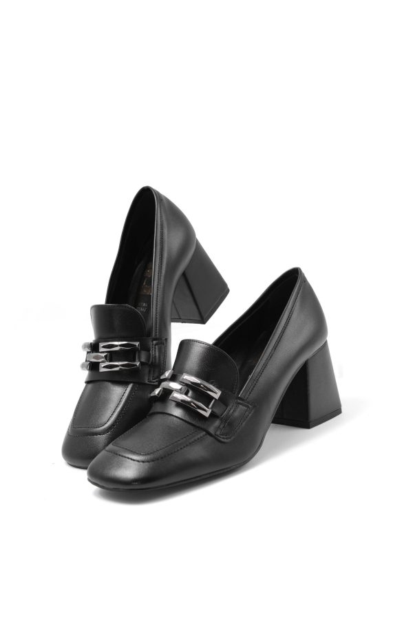 584007 CAP NERO MOCASSINO TACCO LARGO MEDIO - OPEN TOO - immagine 4
