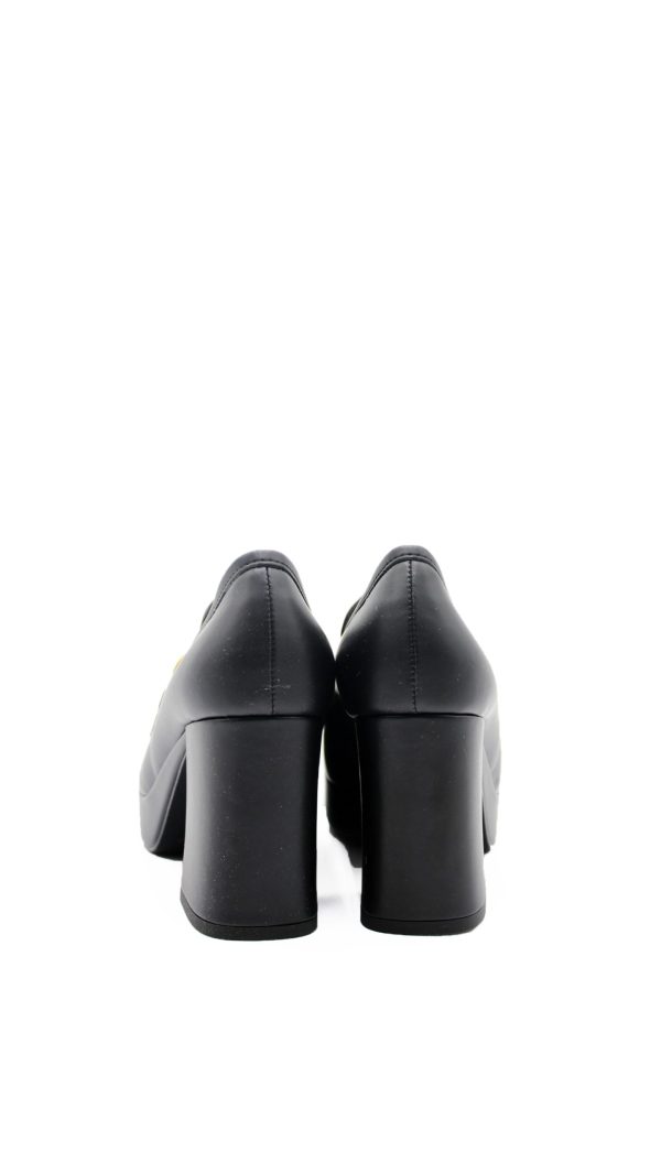 497004 SPAZ NERO MOCASSINO TACCO ALTO LARGO DONNA - immagine 4