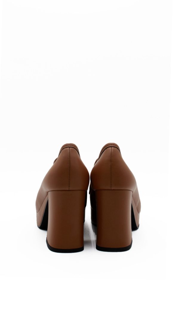 497004 SPAZ CUOIO MOCASSINO TACCO ALTO LARGO DONNA - immagine 4