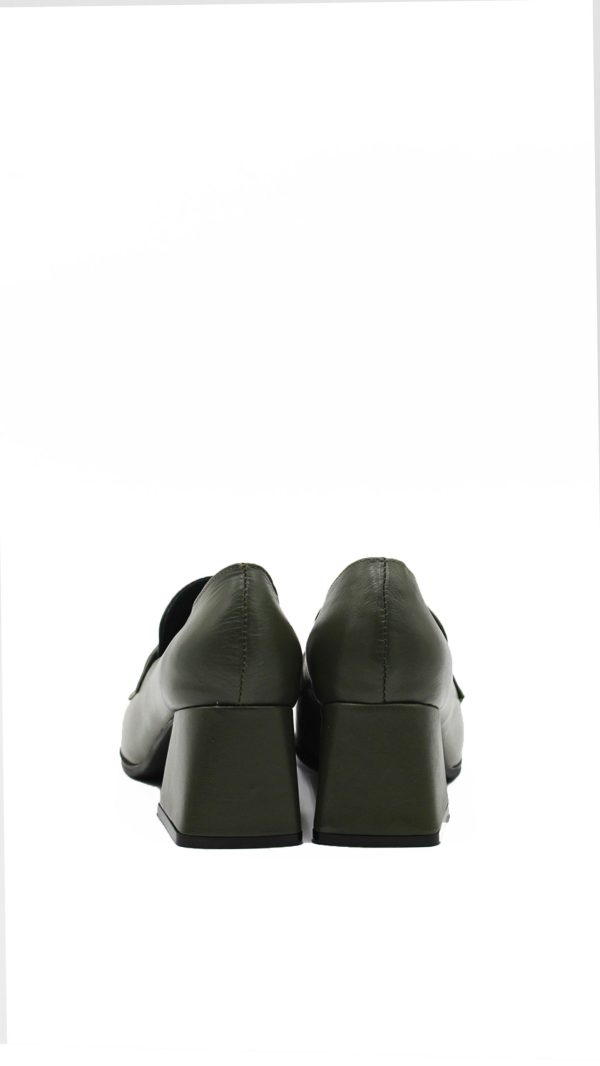 2210 PELLE VERDE MOCASSINO TACCO MEDIO - immagine 4