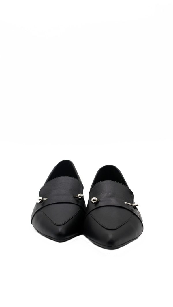 5312 PELLE NERO MOCASSINO TACCO BASSO DONNA - immagine 4